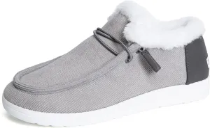 Lausiuoe Snow Boots For Women Cute Wide Calf Ankle Booties Slip On Comfort Winter Fuzzy Fashion Casual Walking Shoes Loafers
