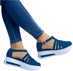 Lausiuoe Wedge Sandals For Women Wide Width Dressy Platform Ankle Strap Summer Shoes Casual Flatform Walking Shoes