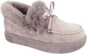 Lausiuoe Winter Boots For Women 2022 With Fur Ankle Booties Slip On Comfortable Casual Snow Fuzzy Walking Shoes Loafers