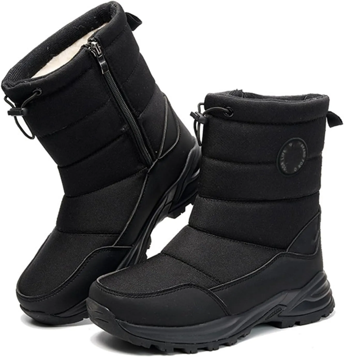 Lausiuoe Winter Boots For Women Waterproof Snow Non Slip Fur Lining Comfortable Slip On Warm Ankle Booties Outdoor Shoes