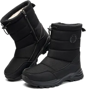 Lausiuoe Winter Boots For Women Waterproof Snow Non Slip Fur Lining Comfortable Slip On Warm Ankle Booties Outdoor Shoes