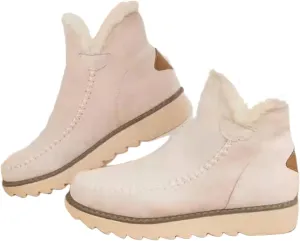 Lausiuoe Winter Dress Boots For Women 2024 Snow Boots Fur Lining Warm Casual Fashion Trendy Fuzzy Loafers Shoes Ankle Booties