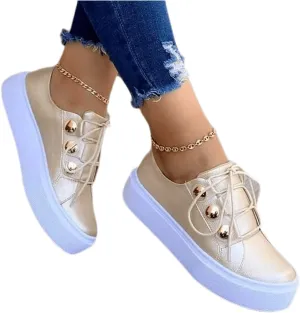 Lausiuoe Women's Fashion Sneakers Slip On Leather Shoes Low Top Non Slip Fashion Casual Comfort Walking Flat Loafers