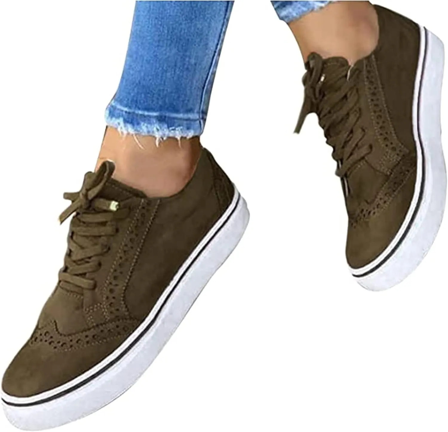 Lausiuoe Women's Fashion Sneakers Slip On Round Toe Lightweight Flat Shoes Casual Low Top Soft Comfort Walking Loafers