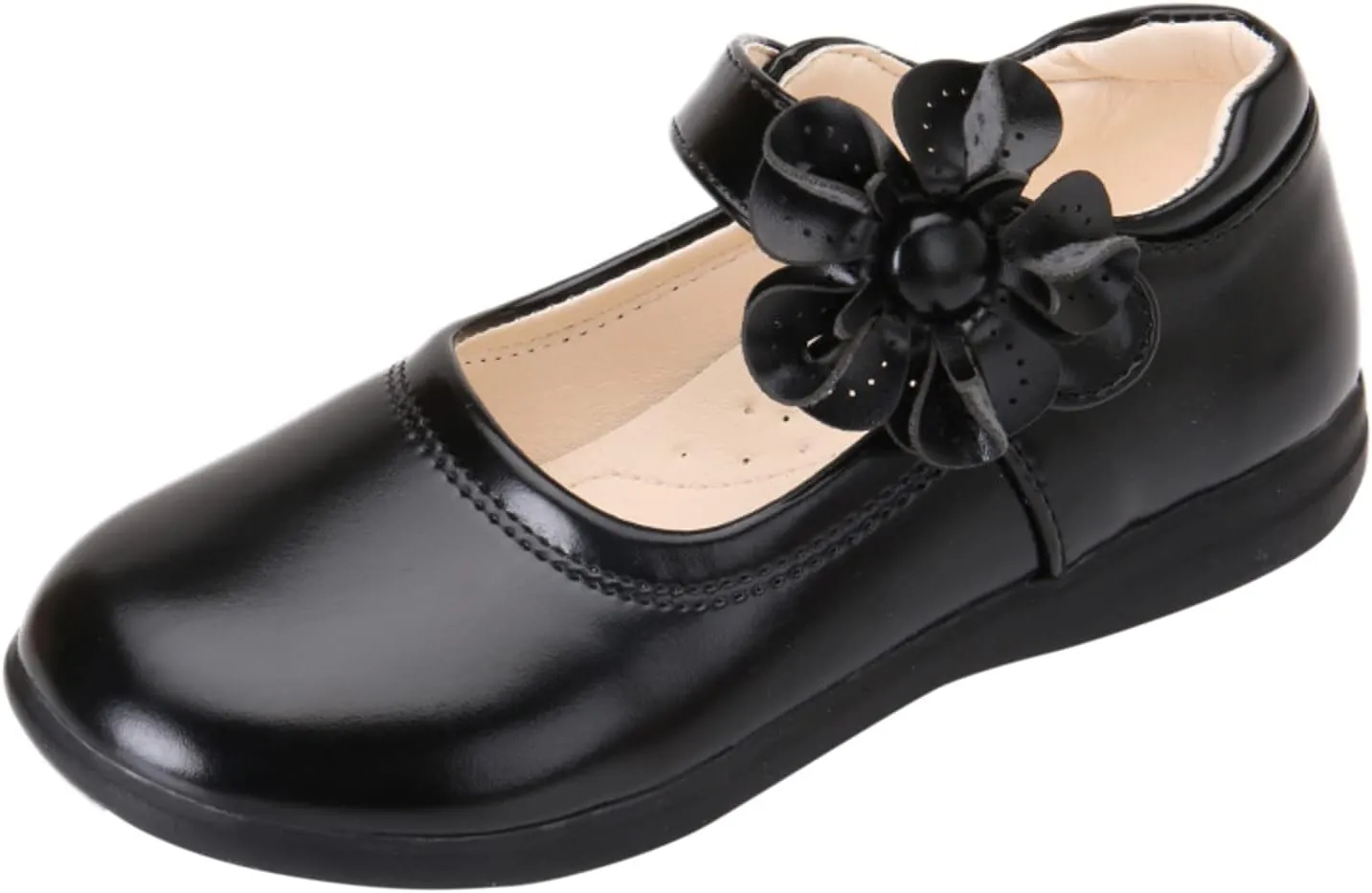 Little Kid Girl's Flower School Uniform Dress Shoes Ballet Flats Ballerina Flat Strap Shoes for Wedding Party 3-13 Years