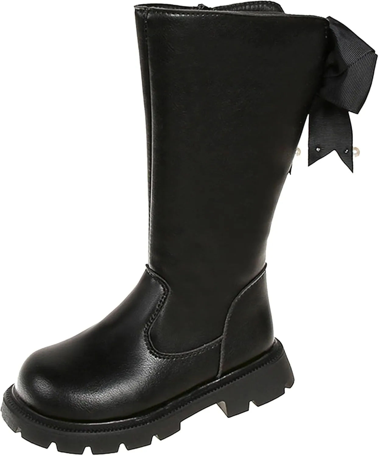 Little Kid/Big Kid Knee High Riding Boots Knee High Mid Calf Combat Riding Boots Square Toe Hiking Boots