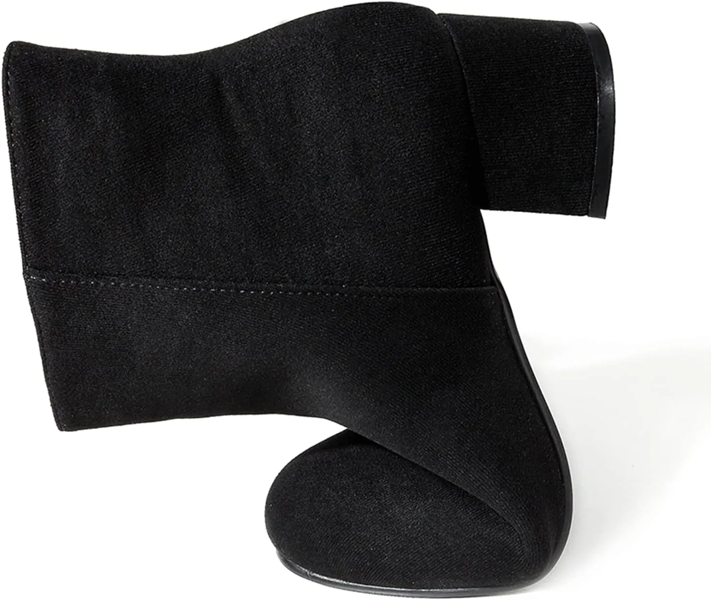 LIURUIJIA Women's Suede Ankle Boots Low Heel Leather Booties Side Zippers Round Toe Short Boots
