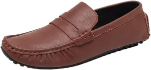 Loafers for Mens Vegan Leather Outdoor Driving Loafers Solid Color Party Wedding Non Slip Classic Slip-on