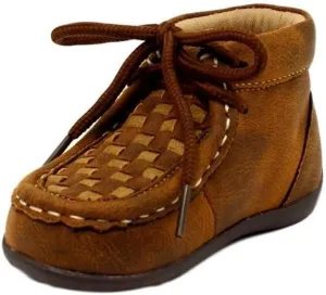 M&F Western Double Barrel Kids' Carson Brown Patchwork Chukka Boots