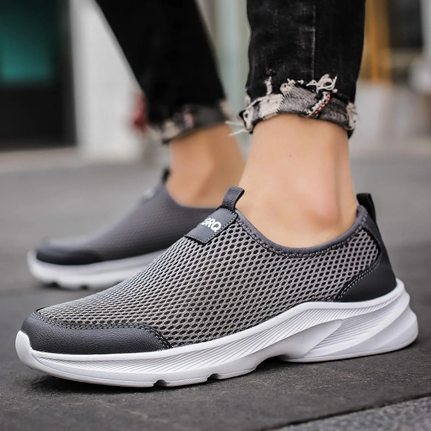Memory Foam Versatile Shoes for Men Breathable Casual Comfortable Walking Sneaker Soft Flat Soled Elderly Shoes
