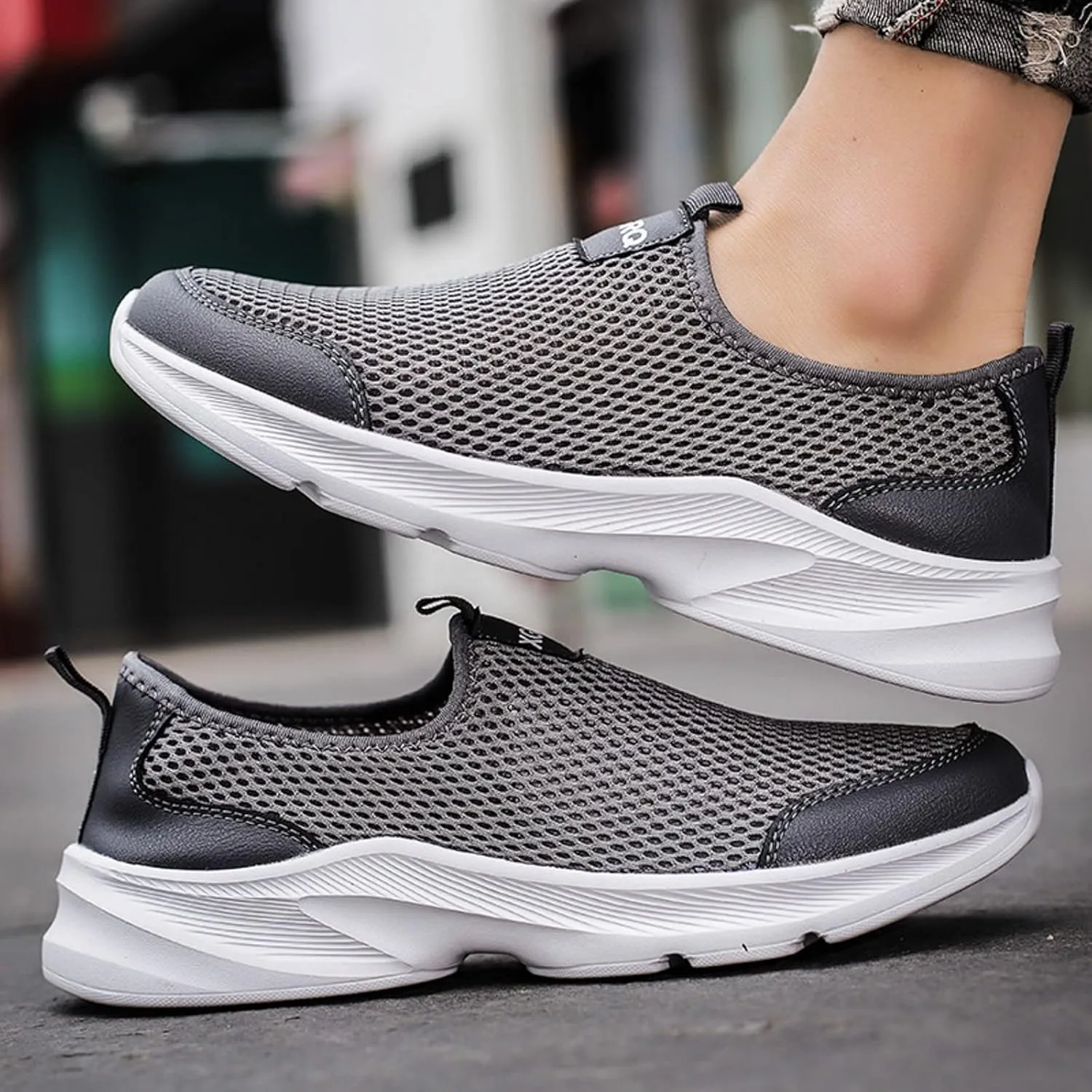 Memory Foam Versatile Shoes for Men Breathable Casual Comfortable Walking Sneaker Soft Flat Soled Elderly Shoes