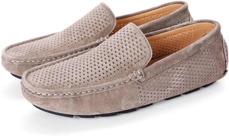 Men Casual Shoes Luxury Mens Loafers Handmade Suede Genuine Leather Men's Shoes Moccasins Slip On Flats Male Luxe Driving Shoes
