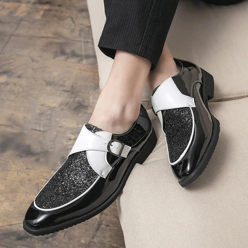 Men Office Dress Oxford Shoes Calfskin Leather Fashion Slip-on Breathable Non Slip Monk Shoe