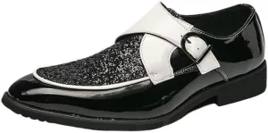 Men Office Dress Oxford Shoes Calfskin Leather Fashion Slip-on Breathable Non Slip Monk Shoe