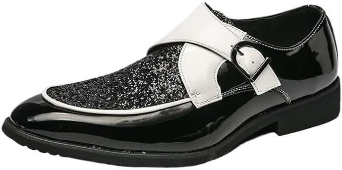 Men Office Dress Oxford Shoes Calfskin Leather Fashion Slip-on Breathable Non Slip Monk Shoe