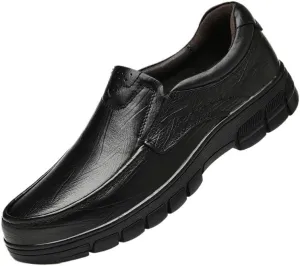 Men Oxford Dress Shoes French Leather Slip On Breathable Party Wedding Low Top Anti-Slip Classic Loafers