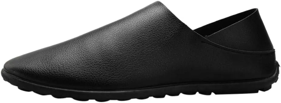Men's Casual Dress Sneakers Shoes Stitching Soft Shoes Men's Mouth Lazy Pedal Leather Casual Shallow