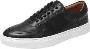 Men's Casual Shoes Fashion Plain Toe Lace up Low Top Formal Business Office Derby Shoes Daily Non-Slip Soft Sole Shoes(Black,9.5)