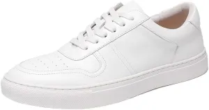 Men's Casual Shoes Fashion Plain Toe Lace up Low Top Formal Business Office Derby Shoes Daily Non-Slip Soft Sole Shoes(White,6.5)