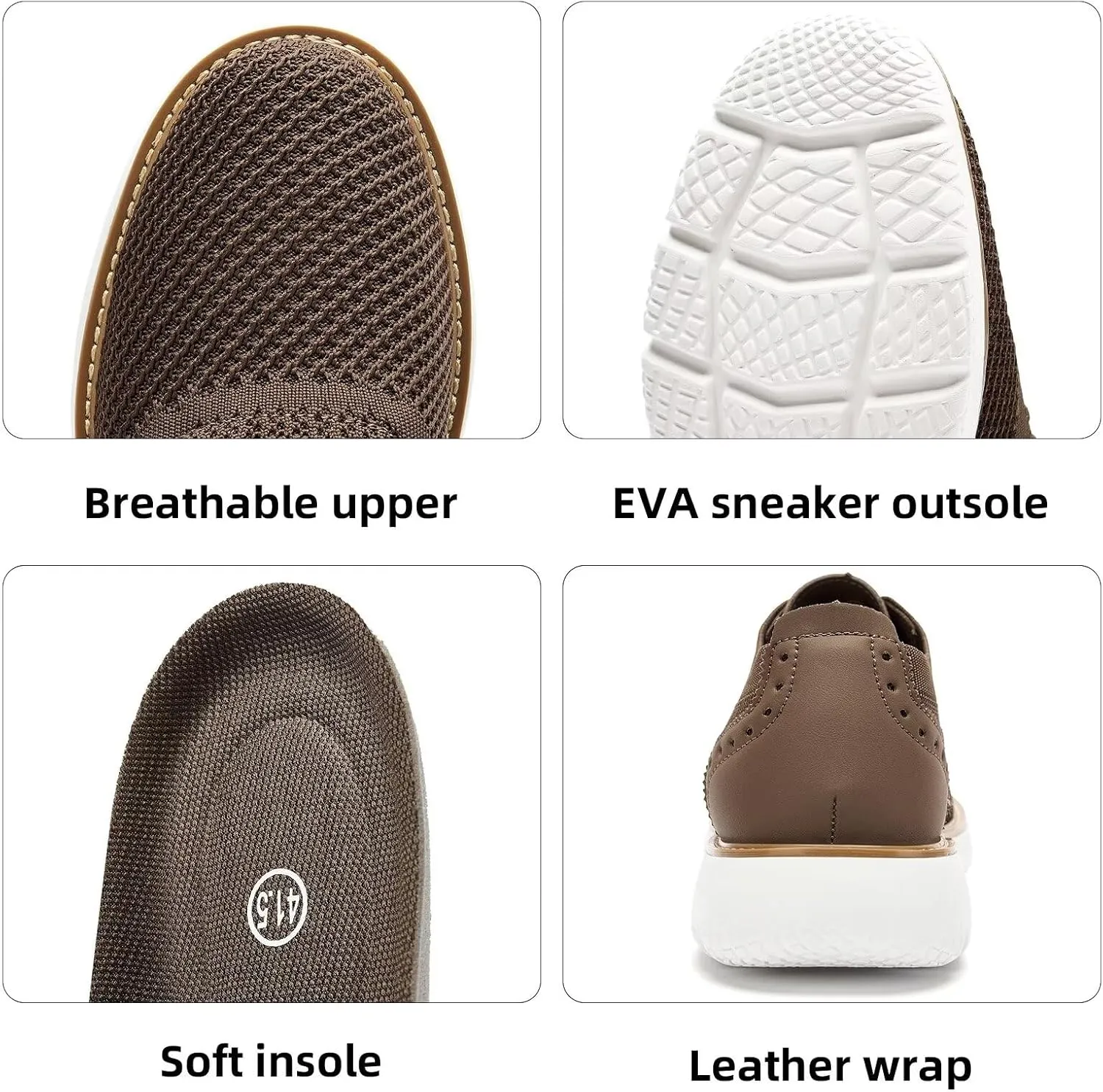 Men's Casual Sneakers Dress Shoes - Comfort Dress Sneakers Mesh Knit Lightweight Breathable Formal Oxford Business Shoes