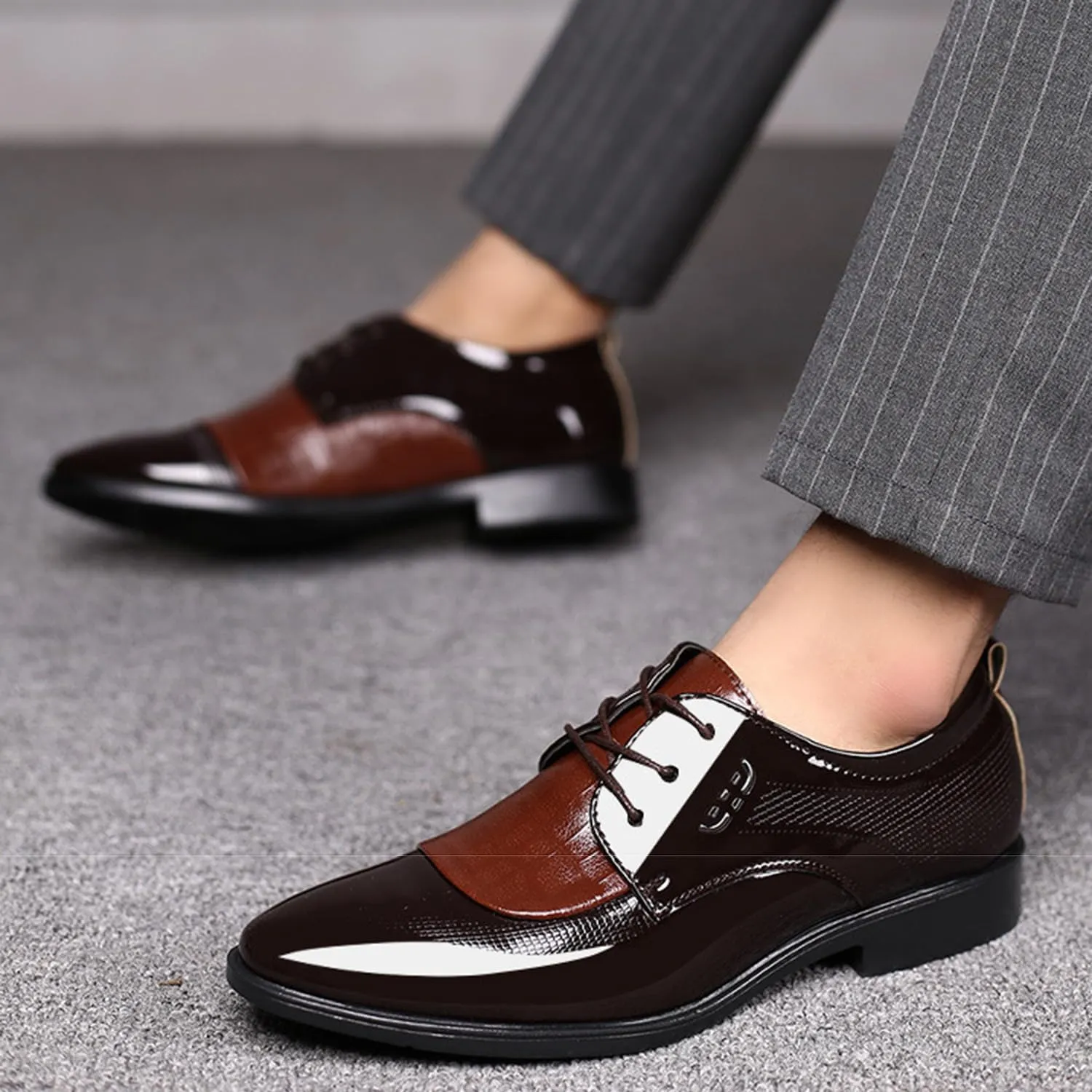 Men's Classic Dress Shoes Comfortable Business Shoes Modern Formal Derbys Lace-ups Oxford Shoes