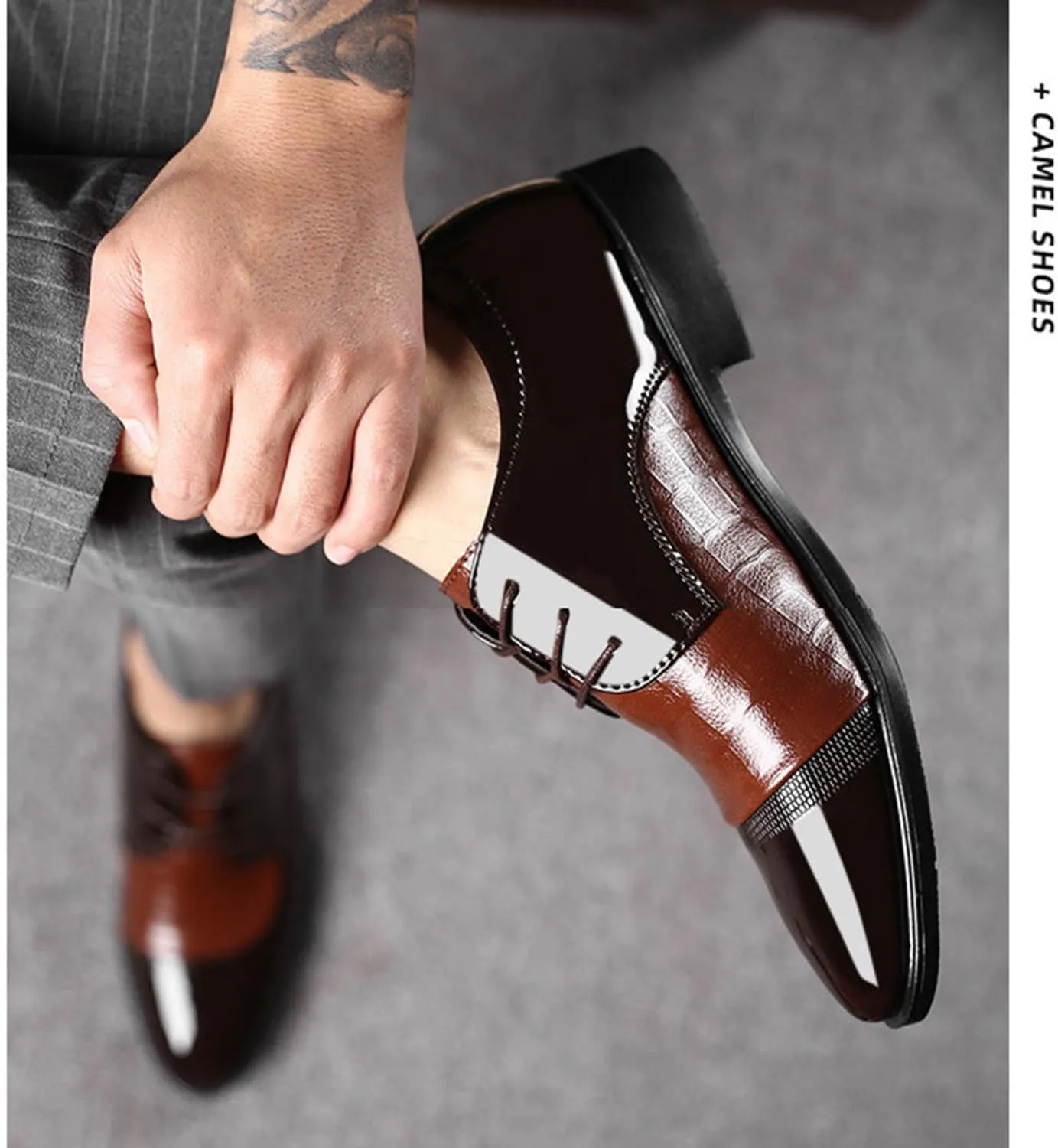 Men's Classic Dress Shoes Comfortable Business Shoes Modern Formal Derbys Lace-ups Oxford Shoes