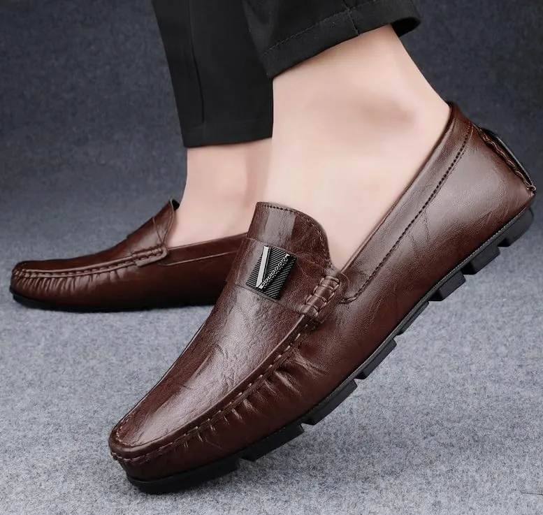 Men's Classic Formal Slip-On Oxford Shoes Mens Comfort Hand Stitched Business Derby Shoes