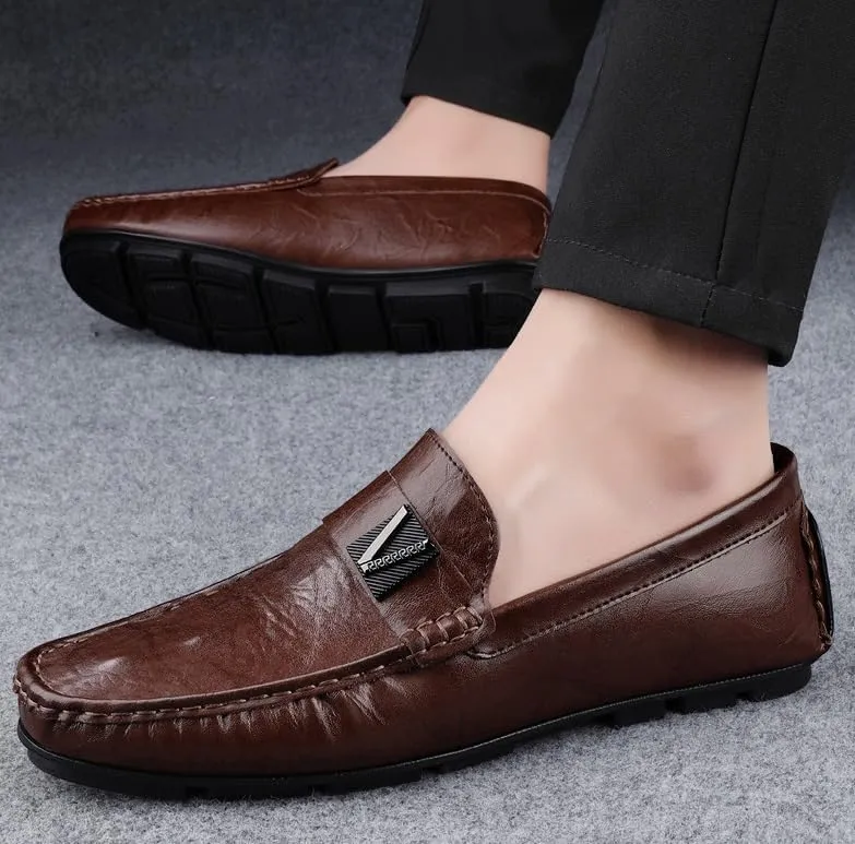 Men's Classic Formal Slip-On Oxford Shoes Mens Comfort Hand Stitched Business Derby Shoes