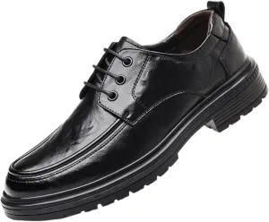 Men's Classic Leather Dress Shoes Comfortable Fashion Black Low Top Summer Lace Up Weddings Brogue Tuxedo Shoes