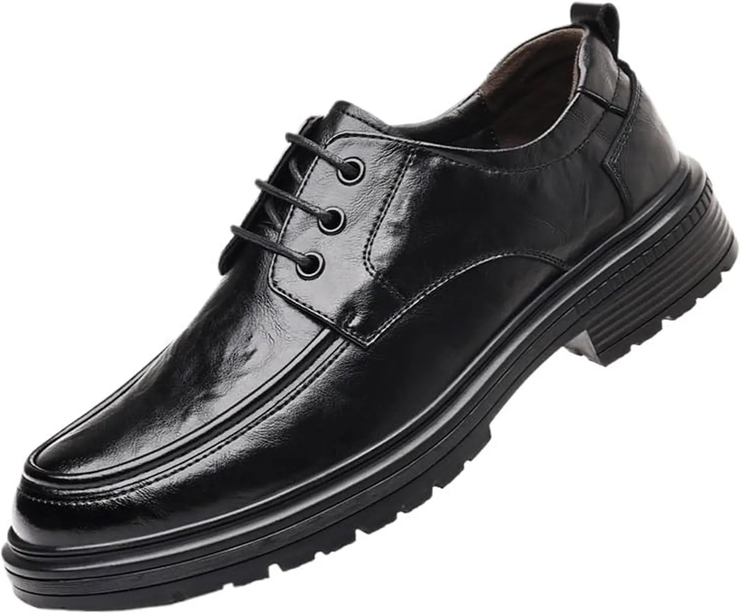 Men's Classic Leather Dress Shoes Comfortable Fashion Black Low Top Summer Lace Up Weddings Brogue Tuxedo Shoes