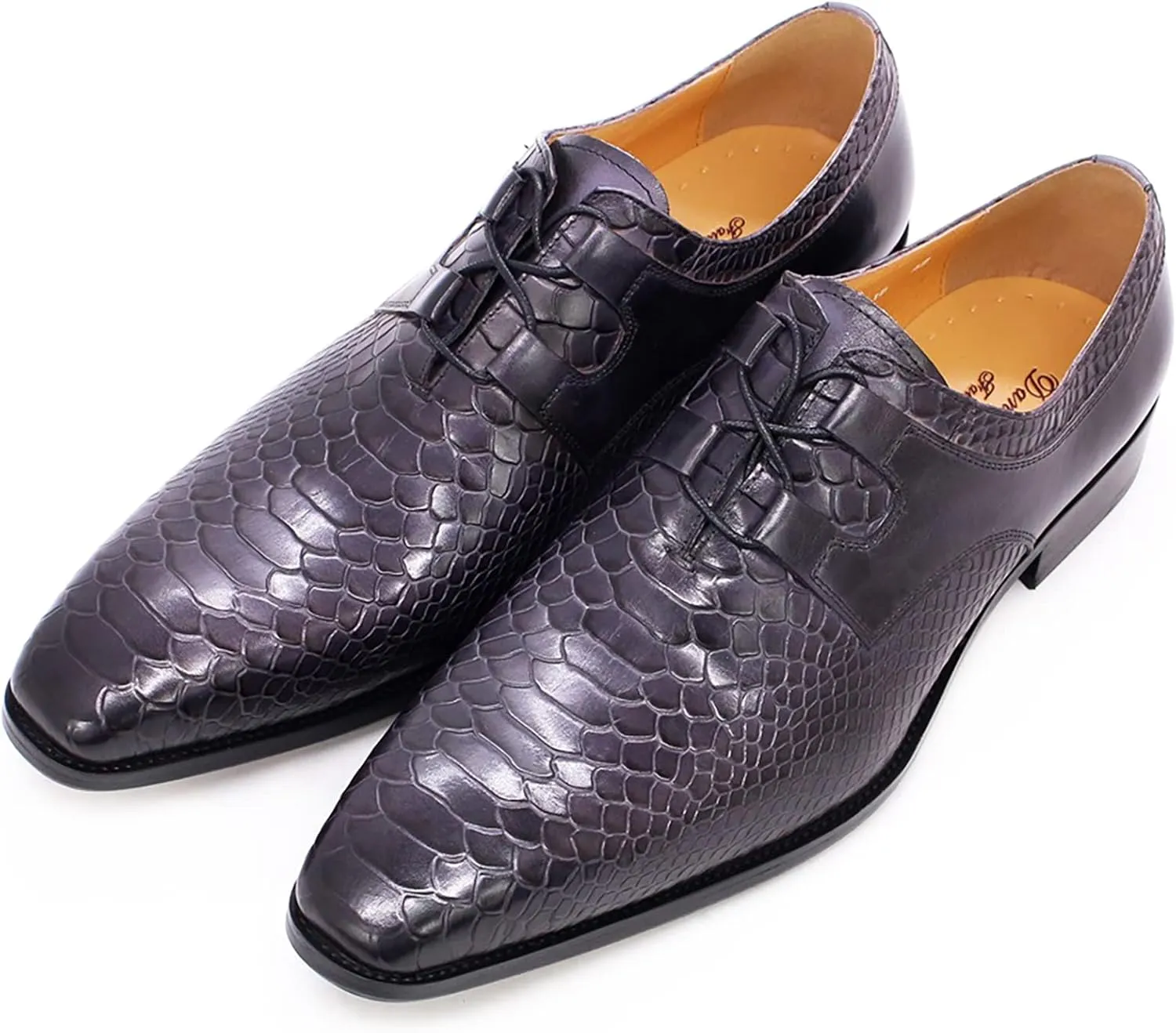 Men's Classic Oxfords Formal Dress Shoes Brogues Derbys Breathable Leather Lace-ups,Grey-40