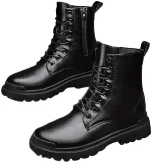 Men's Combat Boots, Casual Lace-up Walking Shoes, Preppy Style Army Boots