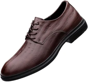 Men's Dress Shoes Casual Business Formal Oxford Shoes Breathable Leather Wingtip Brogue for Men