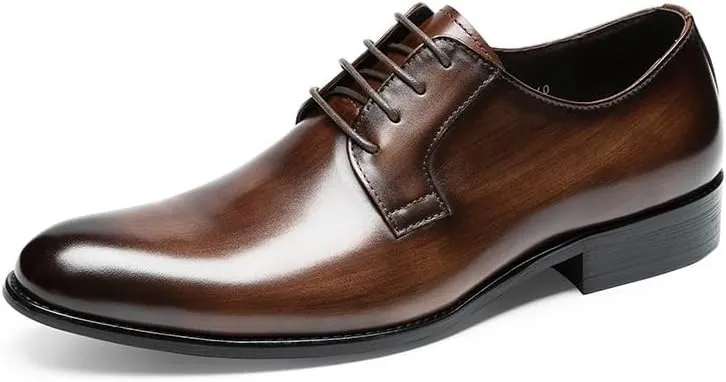Men's Dress Shoes Casual Lace up Formal Oxfords Shoes Patent Leather Derby Shoes for Men