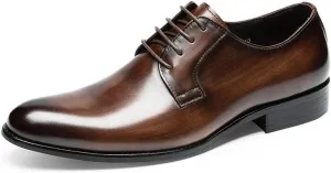 Men's Dress Shoes Casual Lace up Formal Oxfords Shoes Patent Leather Derby Shoes for Men