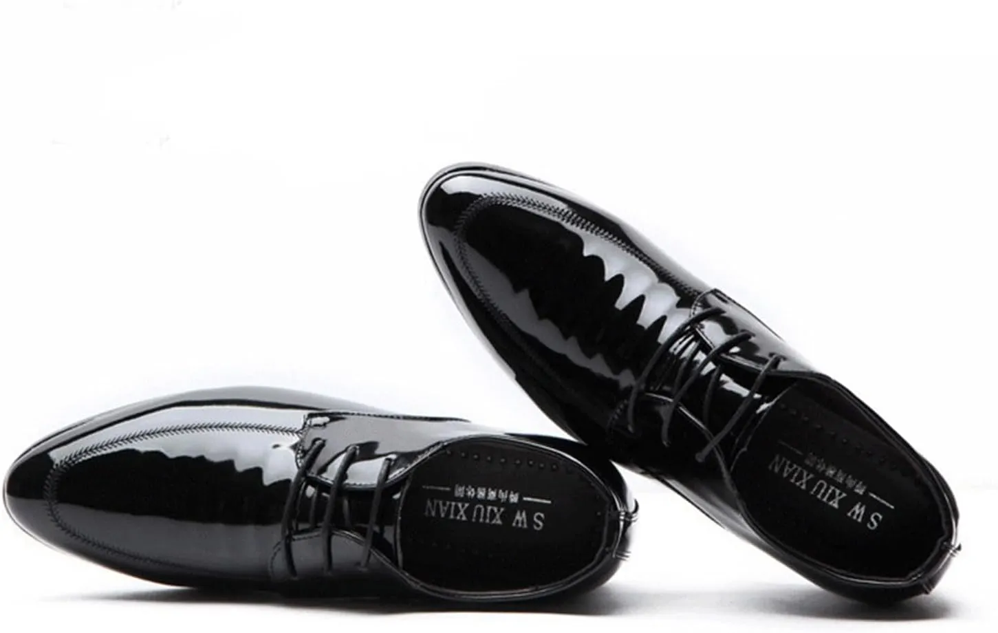 Men's Dress Shoes Casual Oxford Lace-up Shoes Office Business Formal Shoes Fashion Patent Leather Shoes