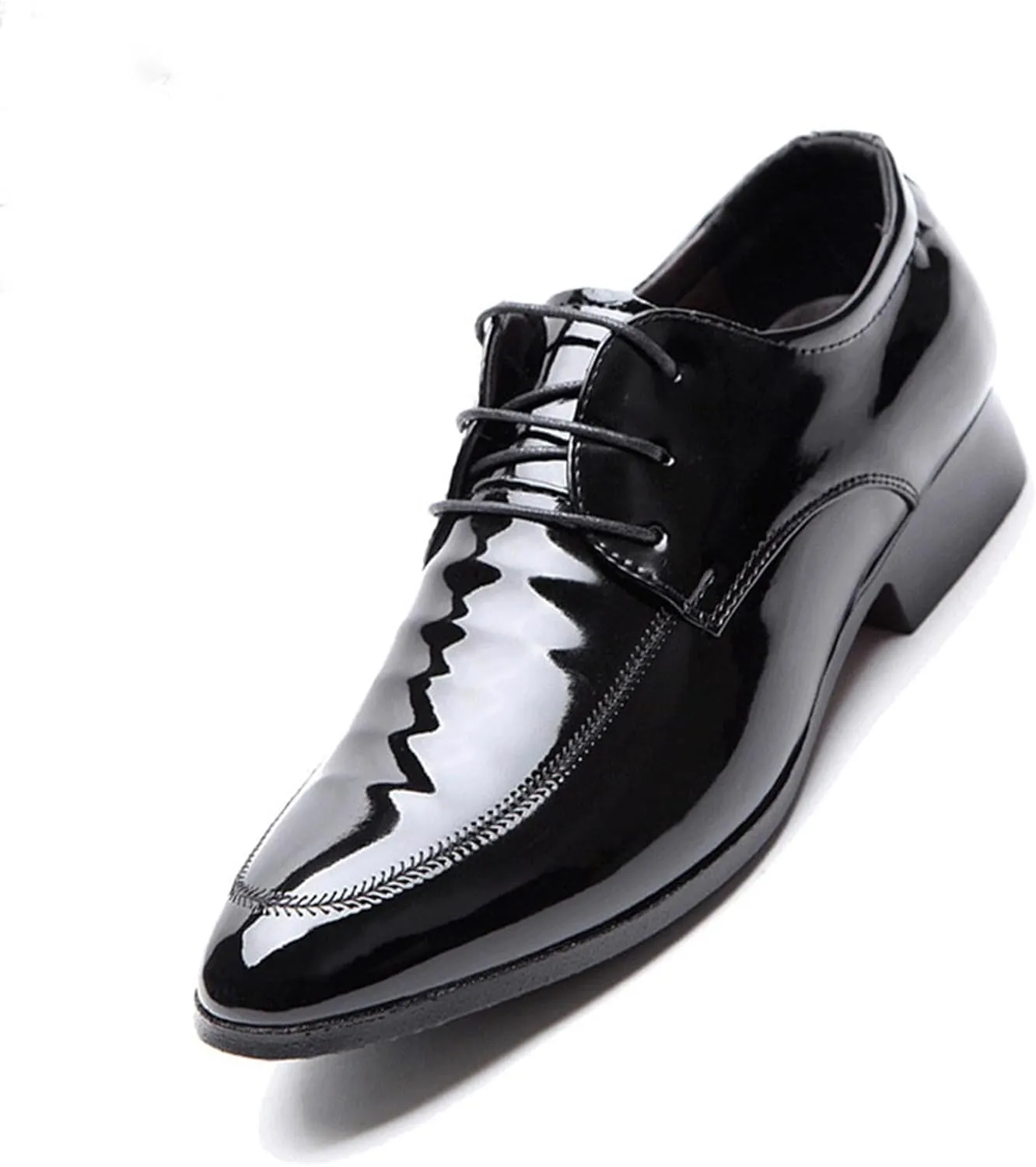 Men's Dress Shoes Casual Oxford Lace-up Shoes Office Business Formal Shoes Fashion Patent Leather Shoes