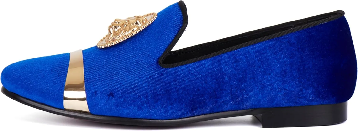 Mens Dress Shoes for Wedding Slip On Formal Velvet Loafers