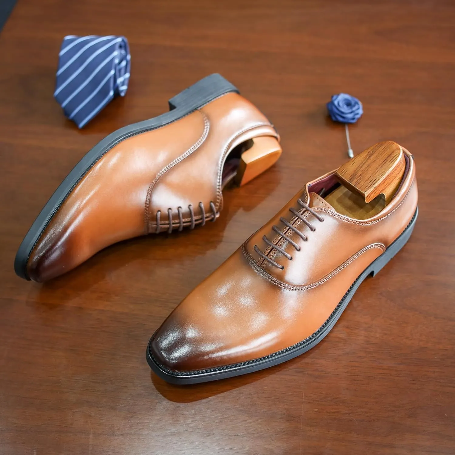 Men's Dress Shoes Formal Leather Oxford Classical Business Derby Shoes