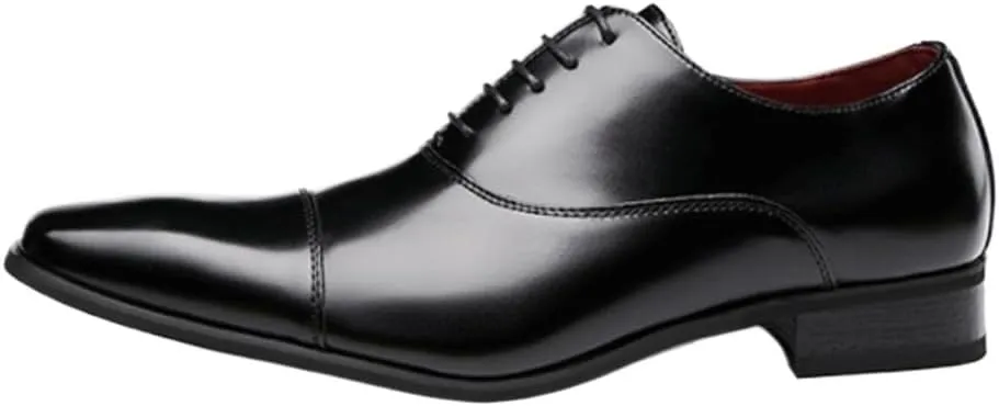 Men's Dress Shoes, Leather Oxford Formal Shoes, Breathable Lace-Up Shoes for Business, Wedding & Work, Modern Fashion Formal Footwear for Special Occasions