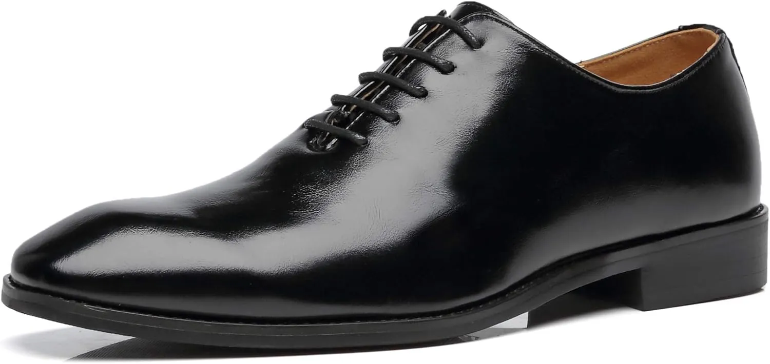 Mens Dress Shoes Wholecut Oxford Fashion Formal Leather Lace Up Shoes for Men