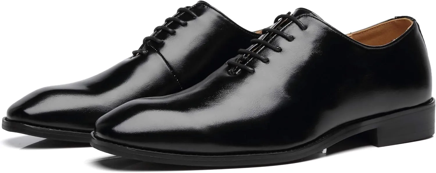 Mens Dress Shoes Wholecut Oxford Fashion Formal Leather Lace Up Shoes for Men