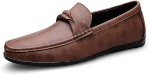 Men's Fashion Classic Round-Toe Slip-On Low Top Leather Dress Shoes Comfortable Formal Sneaker Oxfords Shoes for Men
