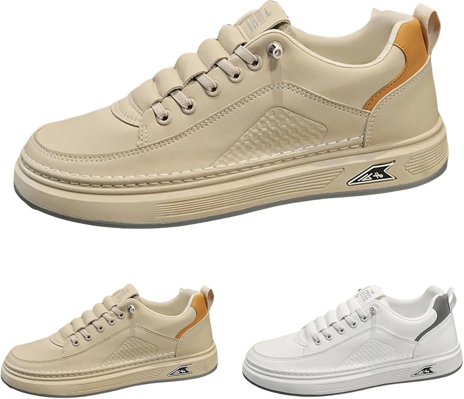 Mens Flat Sneakers Solid Color Lace-up Casual Breathable Soft Walking Running Shoes Comfortable Tennis Shoes Non Slip Summer Spring Mens Sneakers