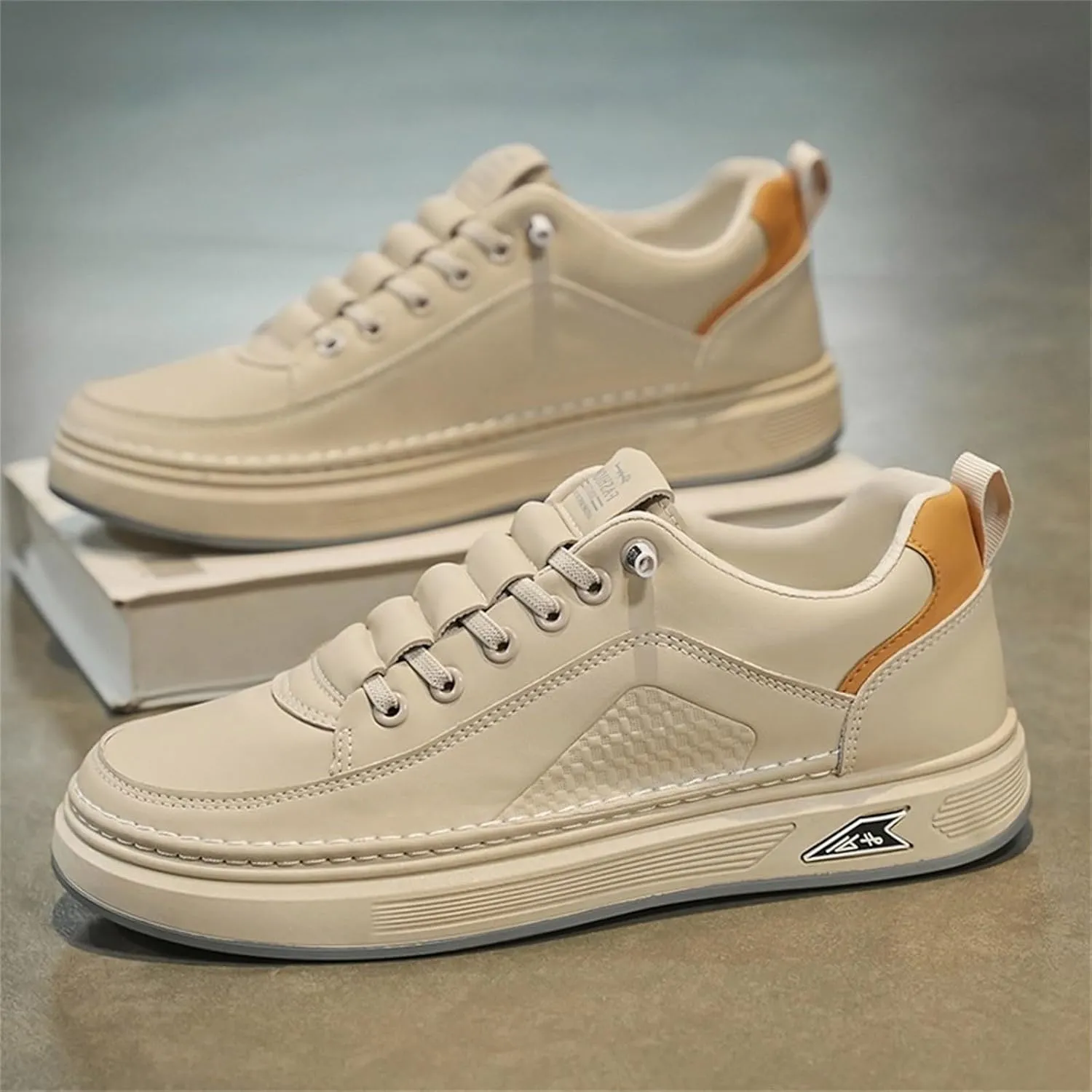 Mens Flat Sneakers Solid Color Lace-up Casual Breathable Soft Walking Running Shoes Comfortable Tennis Shoes Non Slip Summer Spring Mens Sneakers