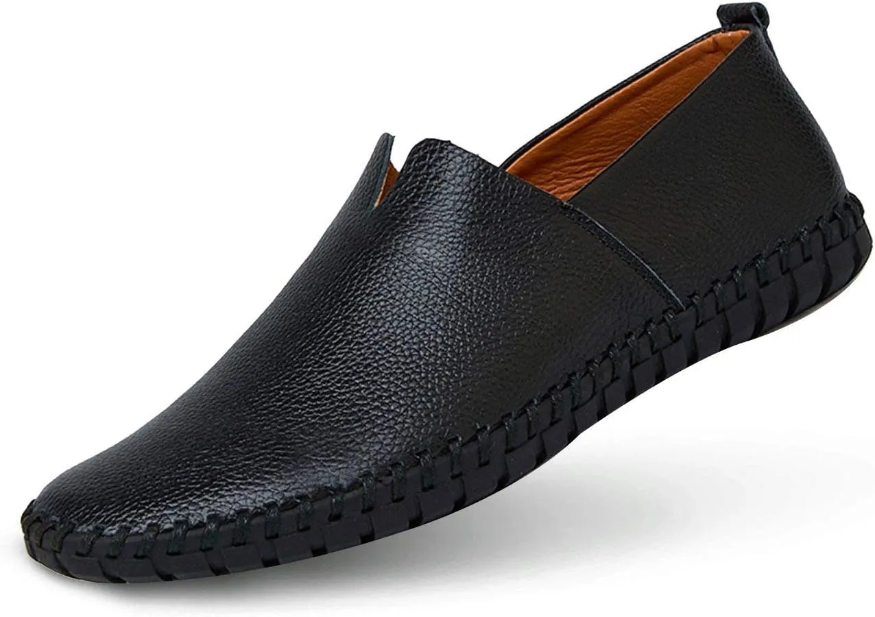 Men's Genuine Leather Loafer Shoes Slip On Soft Walking Driving Shoes