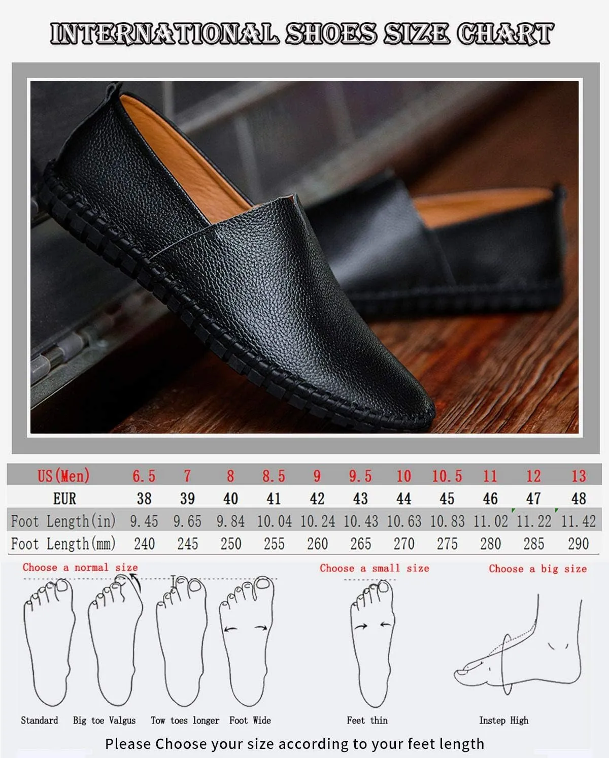 Men's Genuine Leather Loafer Shoes Slip On Soft Walking Driving Shoes