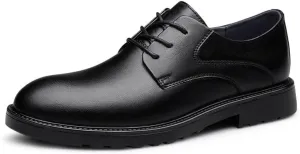 Men's Lace-up Dress Shoes - Comfortable Leather Oxfords Shoes for Business with Arch Support