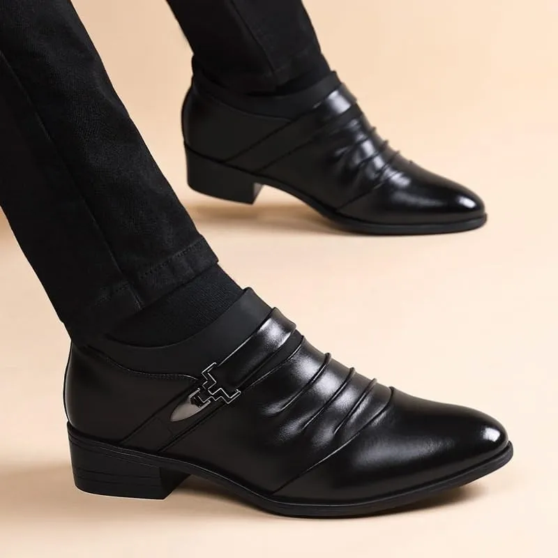 Men's Leather Dress Shoes Comfortable Formal Business Lace-Up Oxfords Shoes