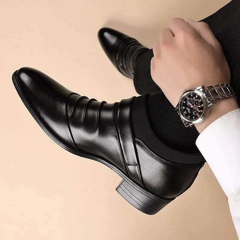 Men's Leather Dress Shoes Comfortable Formal Business Lace-Up Oxfords Shoes